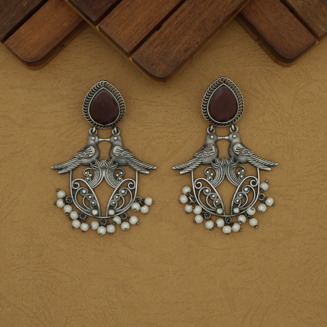 Feshikha Dual Bird Antique Drop Pearl Earring