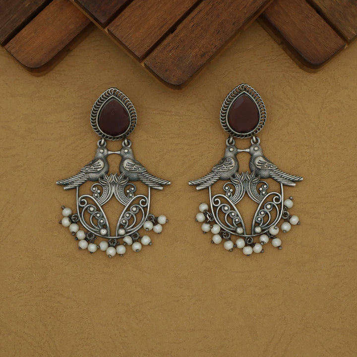 Feshikha Dual Bird Antique Drop Pearl Earring