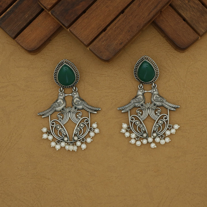 Feshikha Dual Bird Antique Drop Pearl Earring
