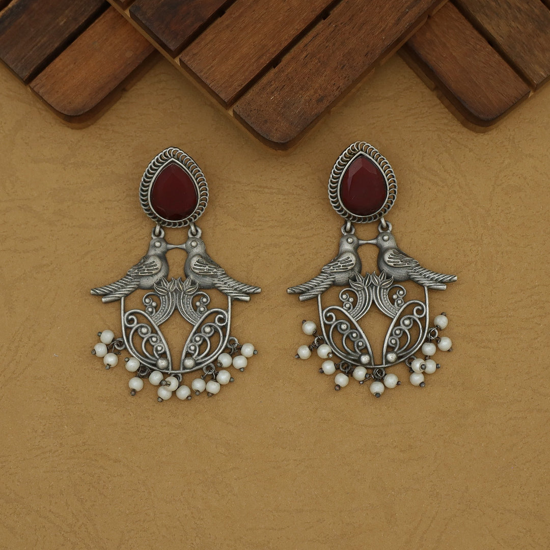 Feshikha Dual Bird Antique Drop Pearl Earring