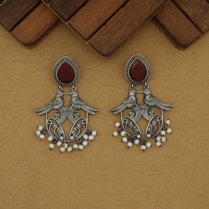 Feshikha Dual Bird Antique Drop Pearl Earring