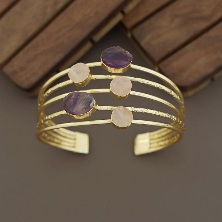 Namya Golden Penta Raw Stone Bangle