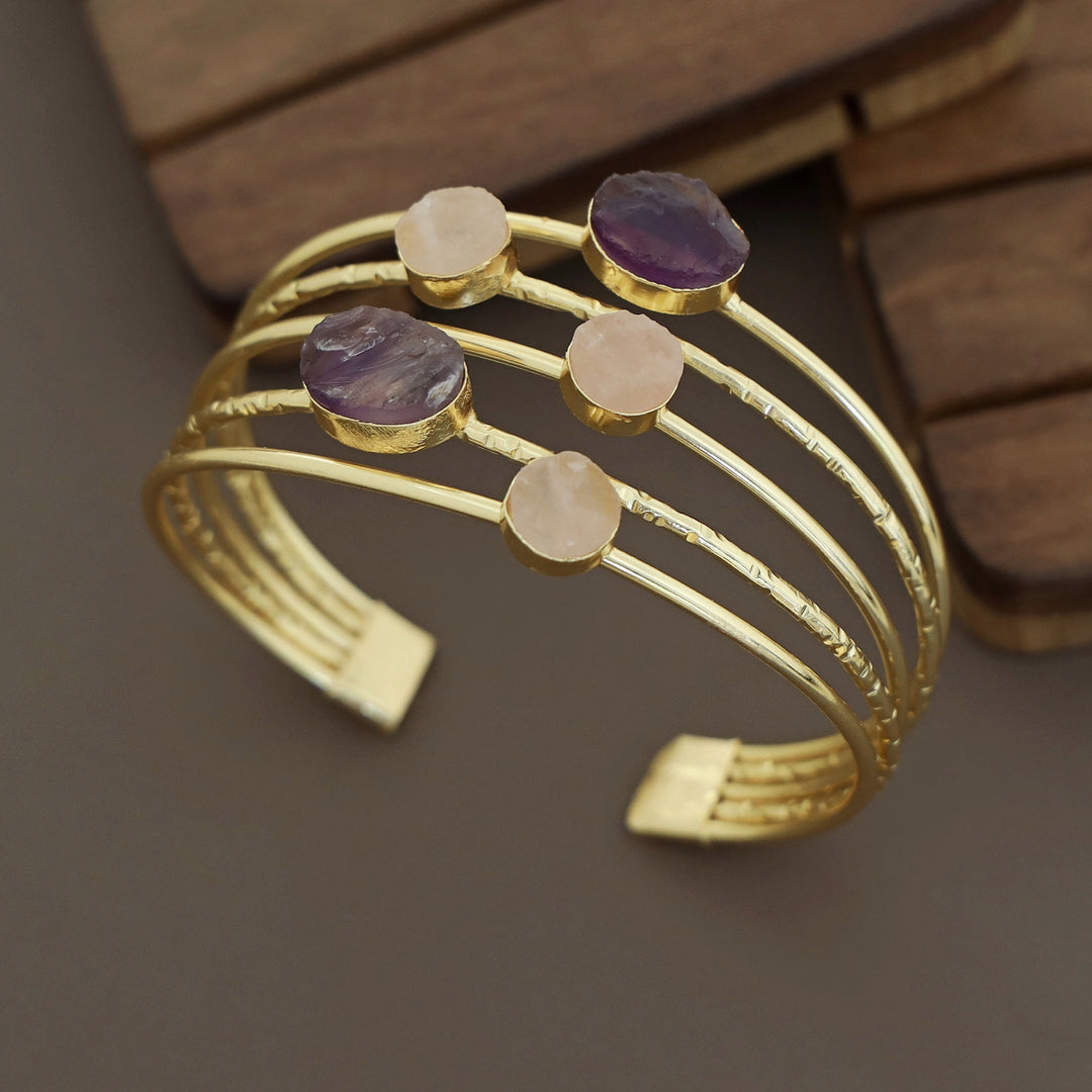 Namya Golden Penta Raw Stone Bangle