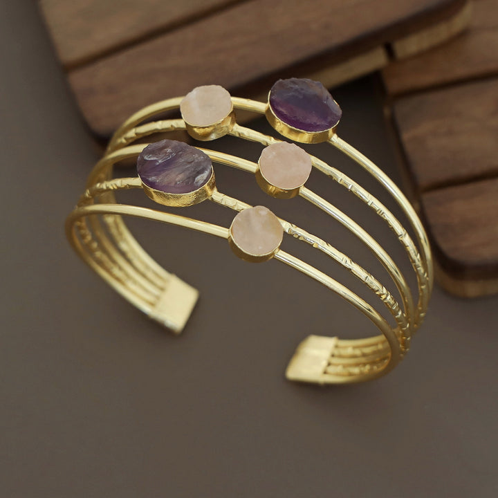 Namya Golden Penta Raw Stone Bangle