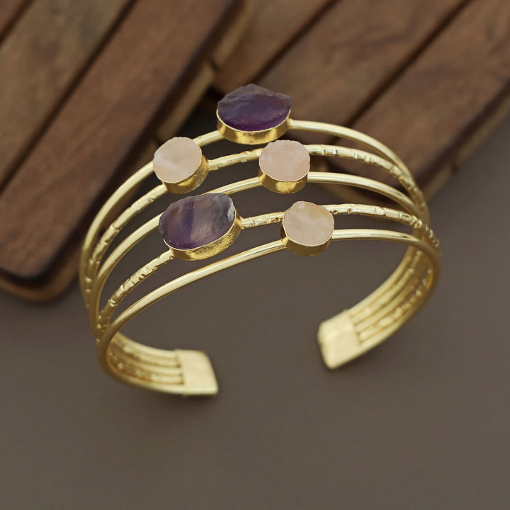 Namya Golden Penta Raw Stone Bangle