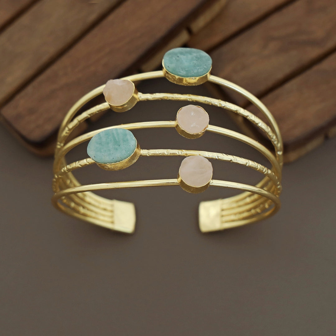 Namya Golden Penta Raw Stone Bangle