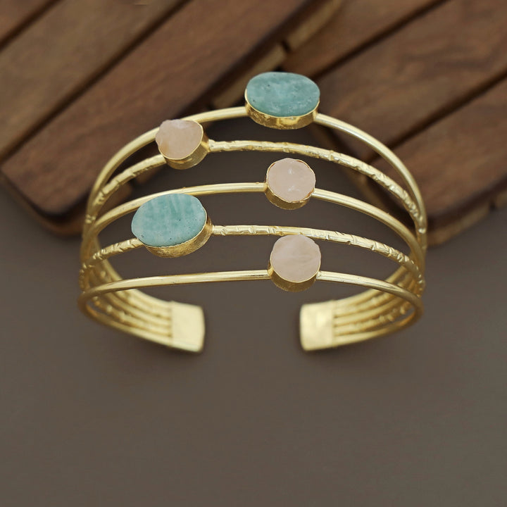Namya Golden Penta Raw Stone Bangle