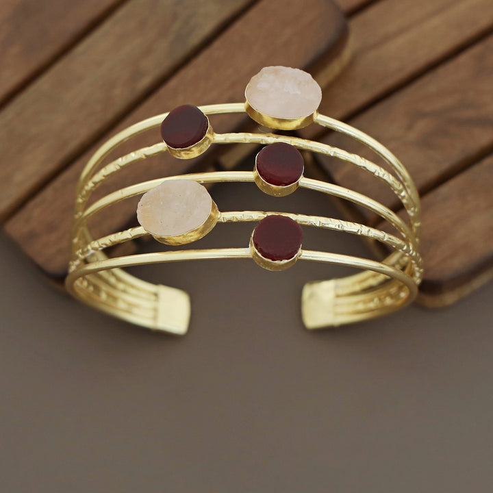 Namya Golden Penta Raw Stone Bangle