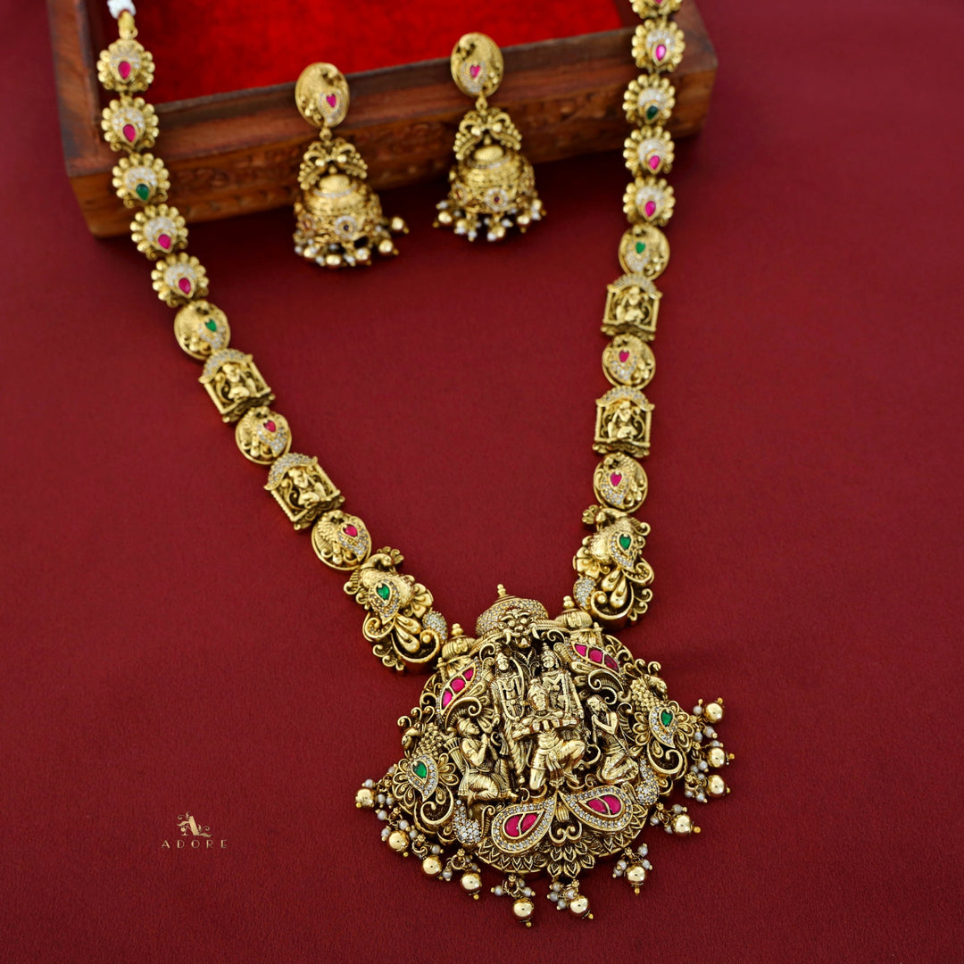 Sita Ram Jadau kundan Bridal Neckpiece With Earring