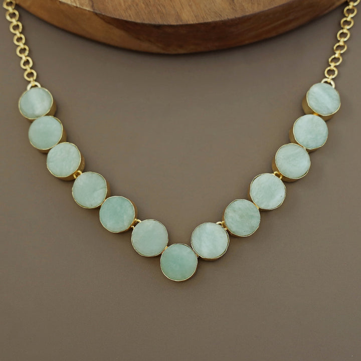 Mahila Round Raw Stone Neckpiece (Colour Options)