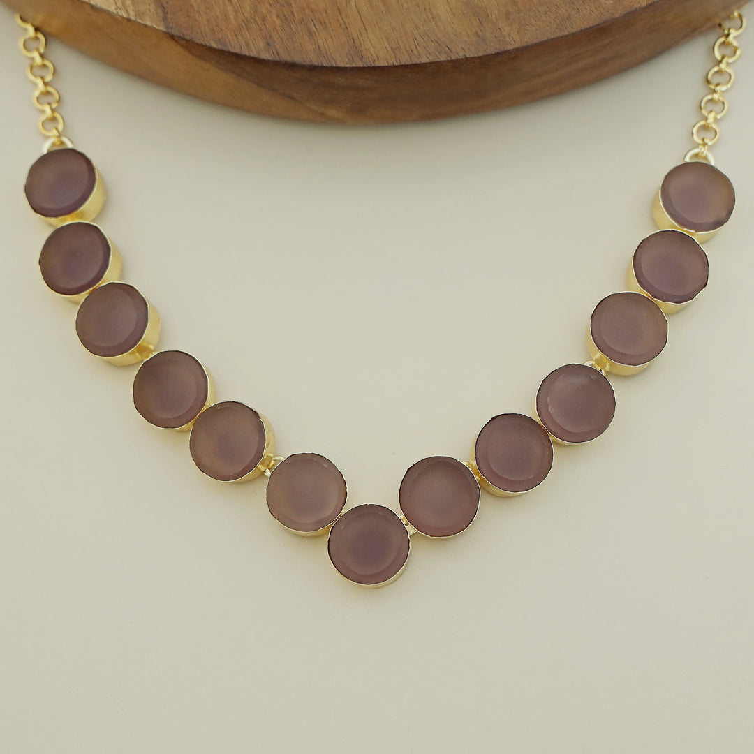 Mahila Round Raw Stone Neckpiece (Colour Options)