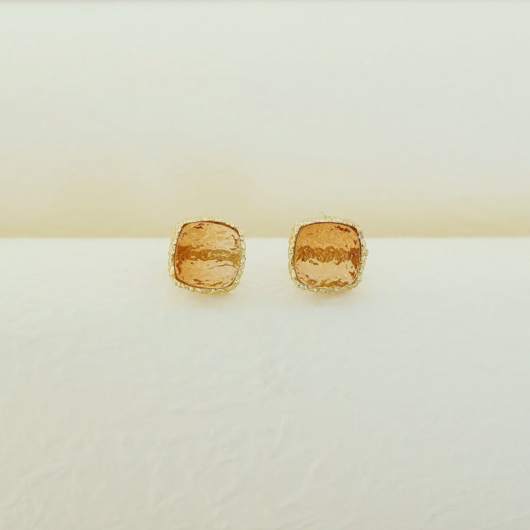 Textured Riana Square Stud