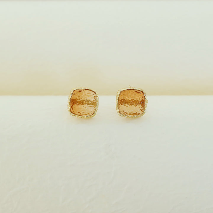 Textured Riana Square Stud