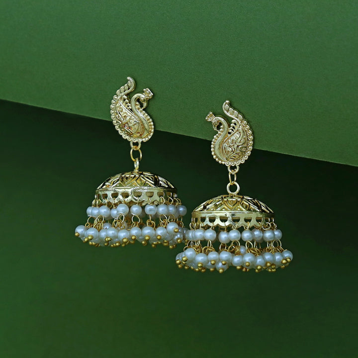Panjami Mayura Cluster Pearl Jhumka