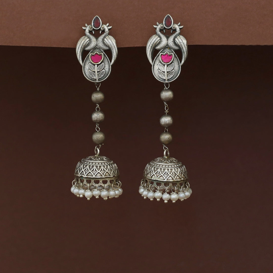 Jasmitha Dual Mayura Tri Ball Jhumka