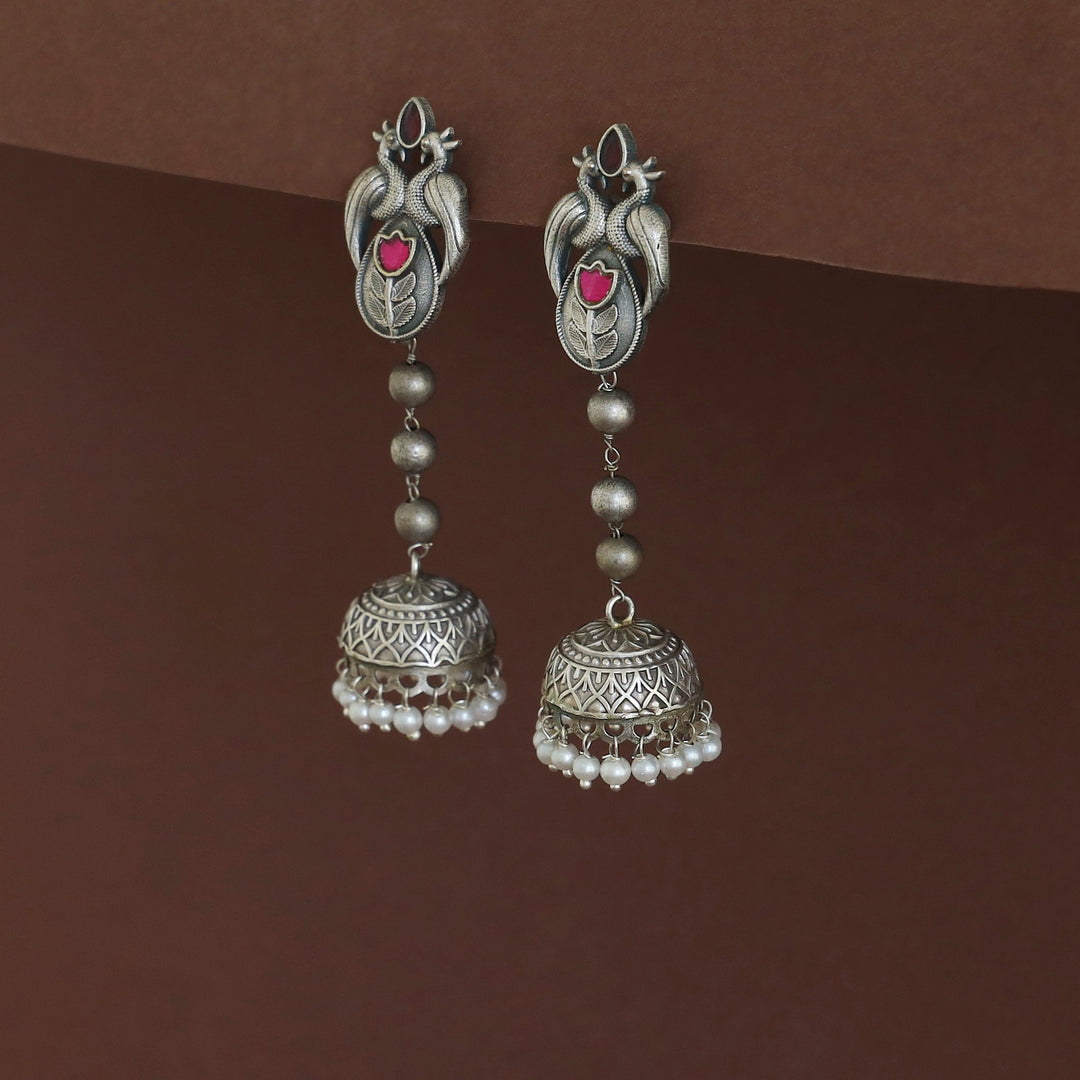 Jasmitha Dual Mayura Tri Ball Jhumka