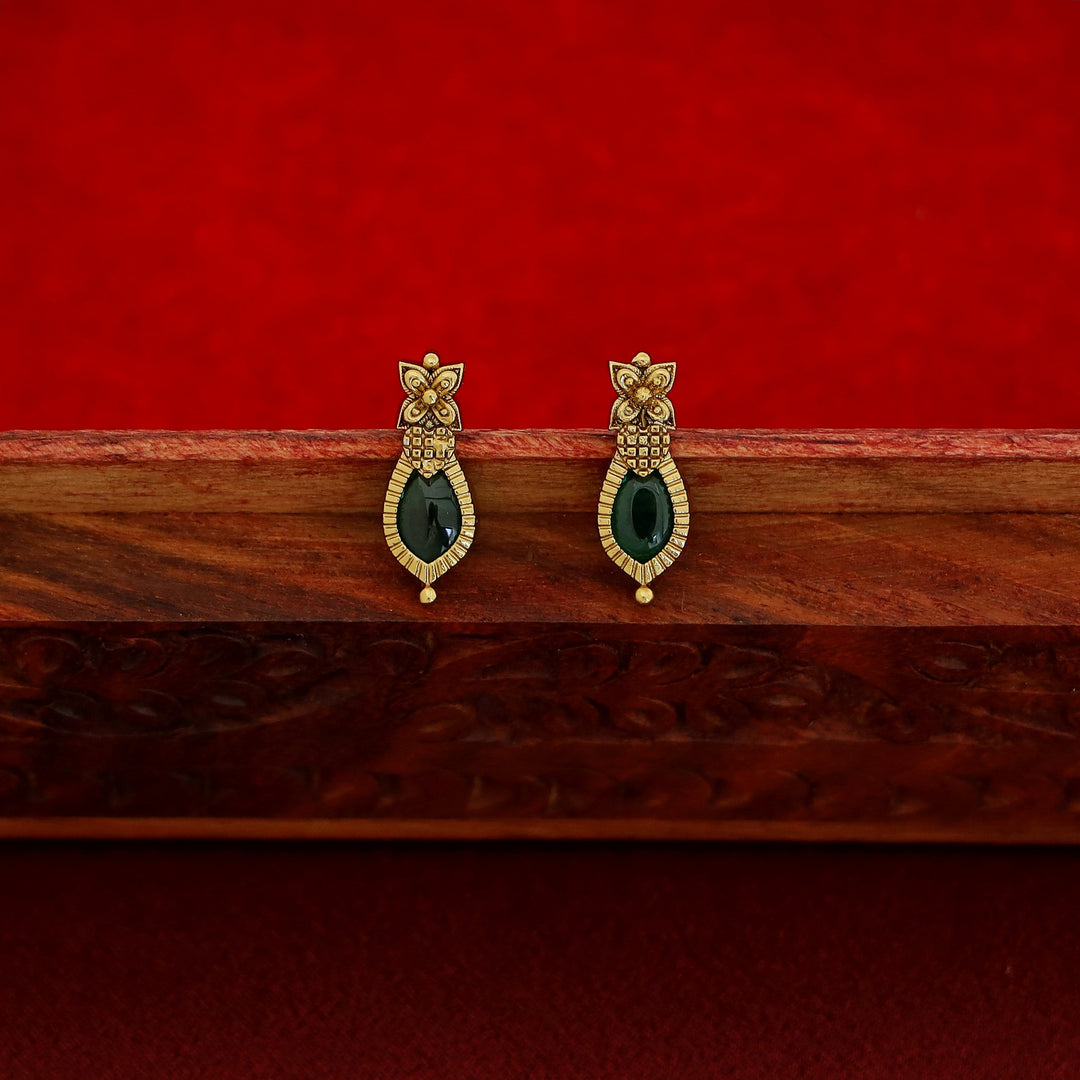 Premium Nagapadam Palakka Short Neckpiece With Earring