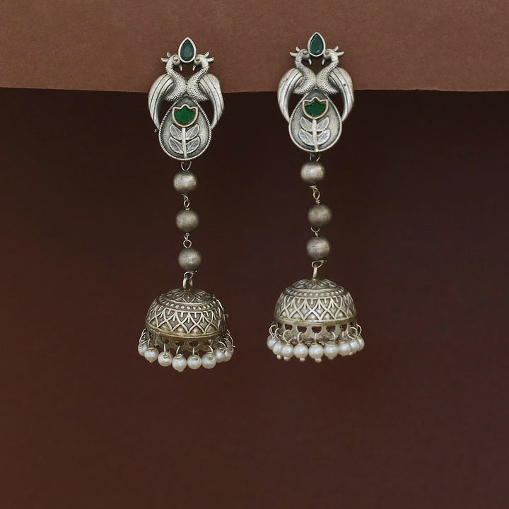Jasmitha Dual Mayura Tri Ball Jhumka