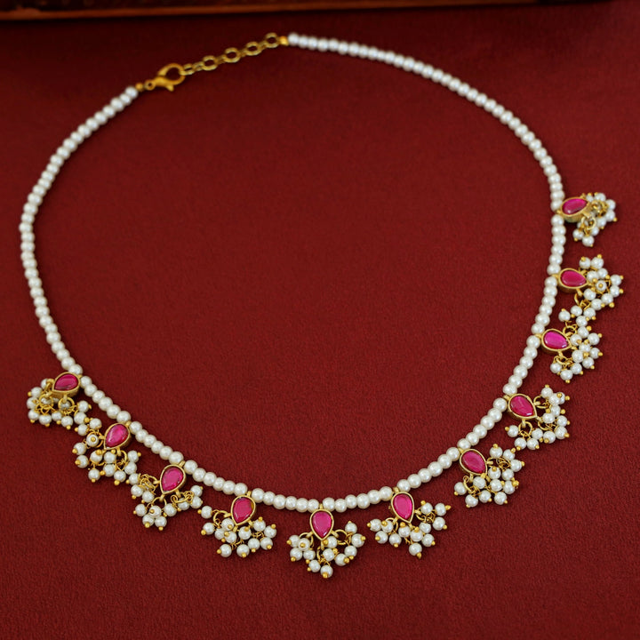 Navya Jadau Kundan Pearl Drop Neckpiece