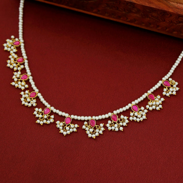 Navya Jadau Kundan Pearl Drop Neckpiece