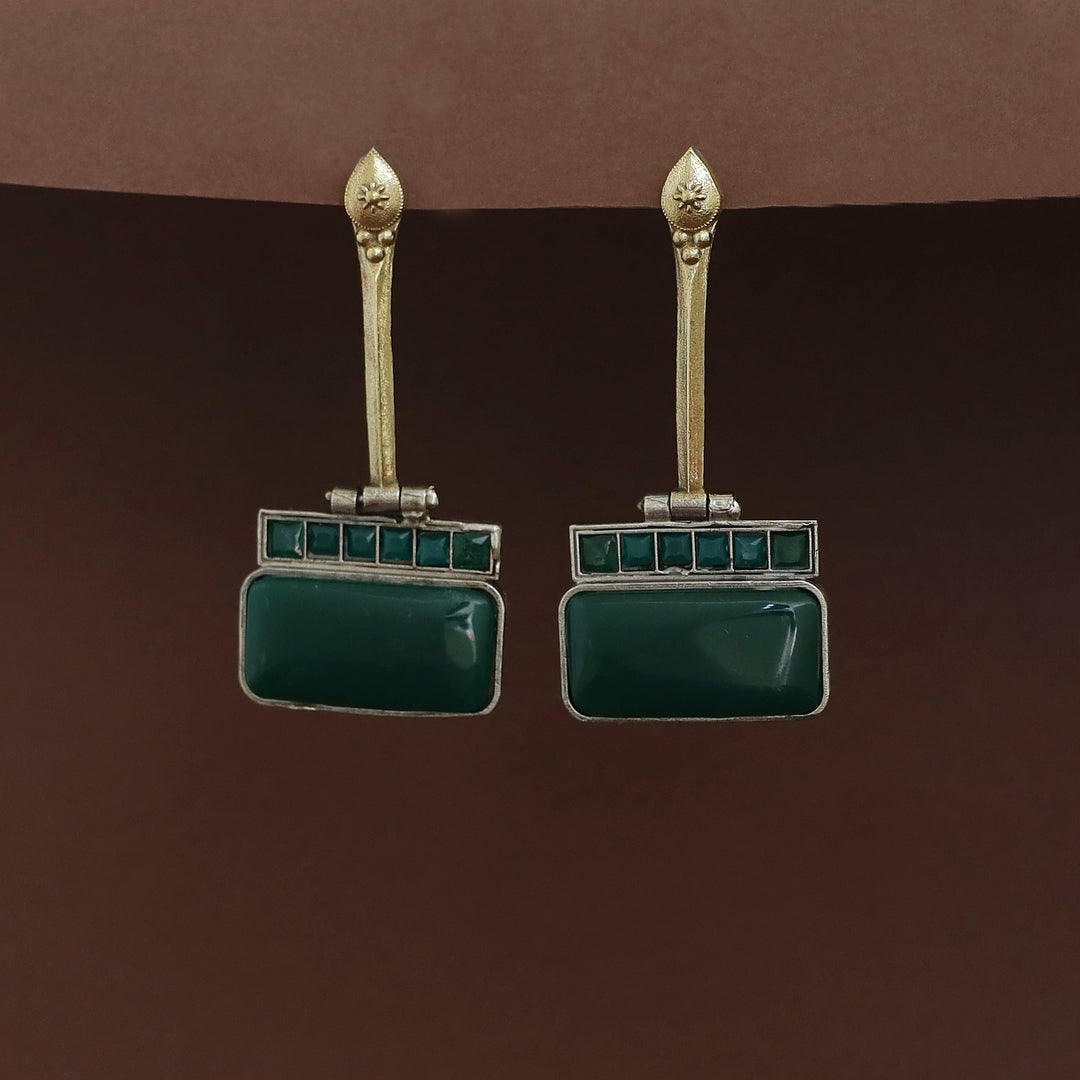 Jeena Rectangle Glossy Stick Earring