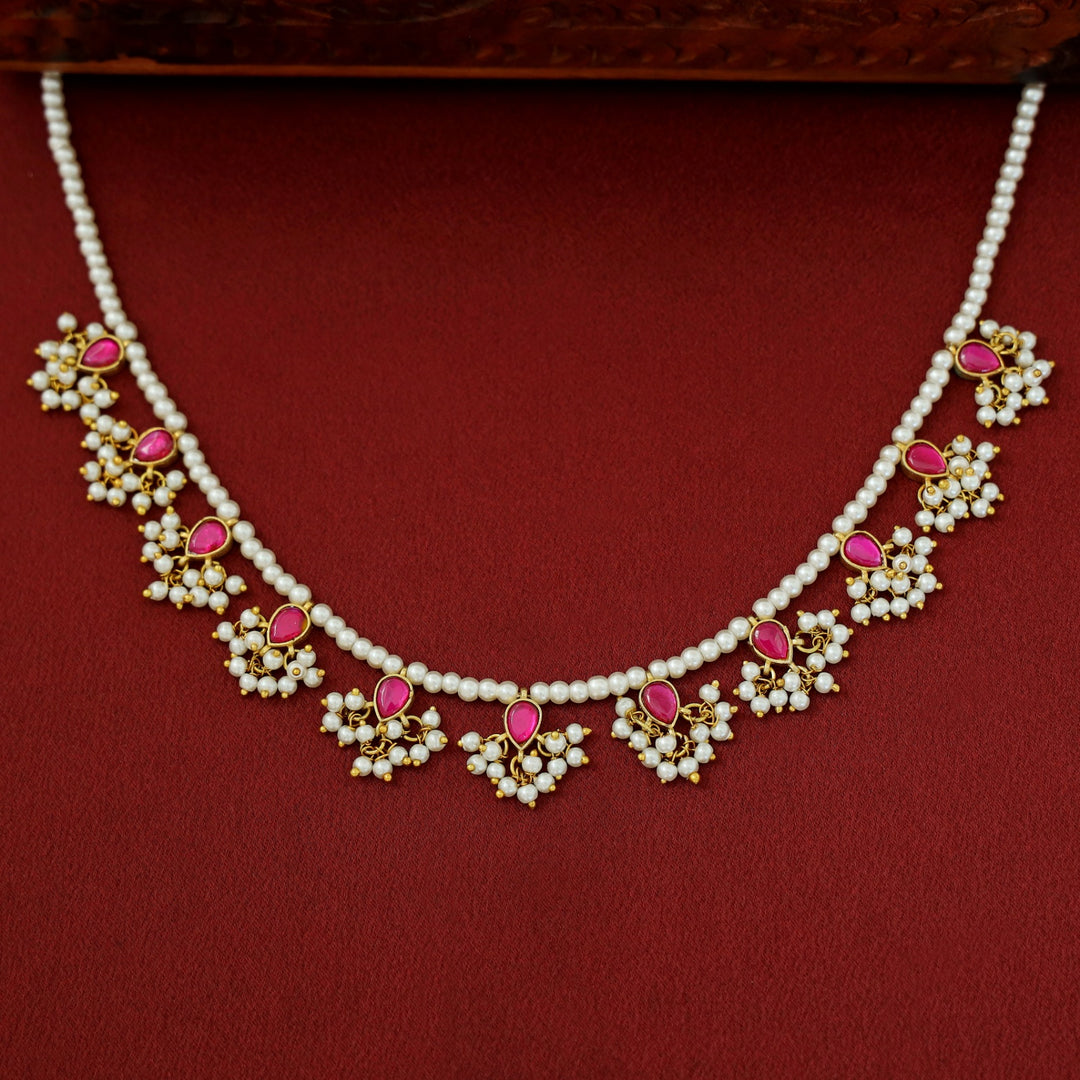 Navya Jadau Kundan Pearl Drop Neckpiece