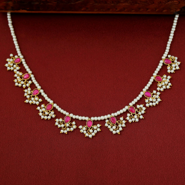 Navya Jadau Kundan Pearl Drop Neckpiece