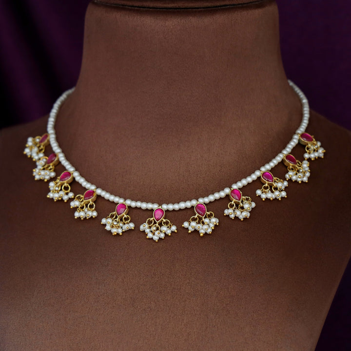 Navya Jadau Kundan Pearl Drop Neckpiece