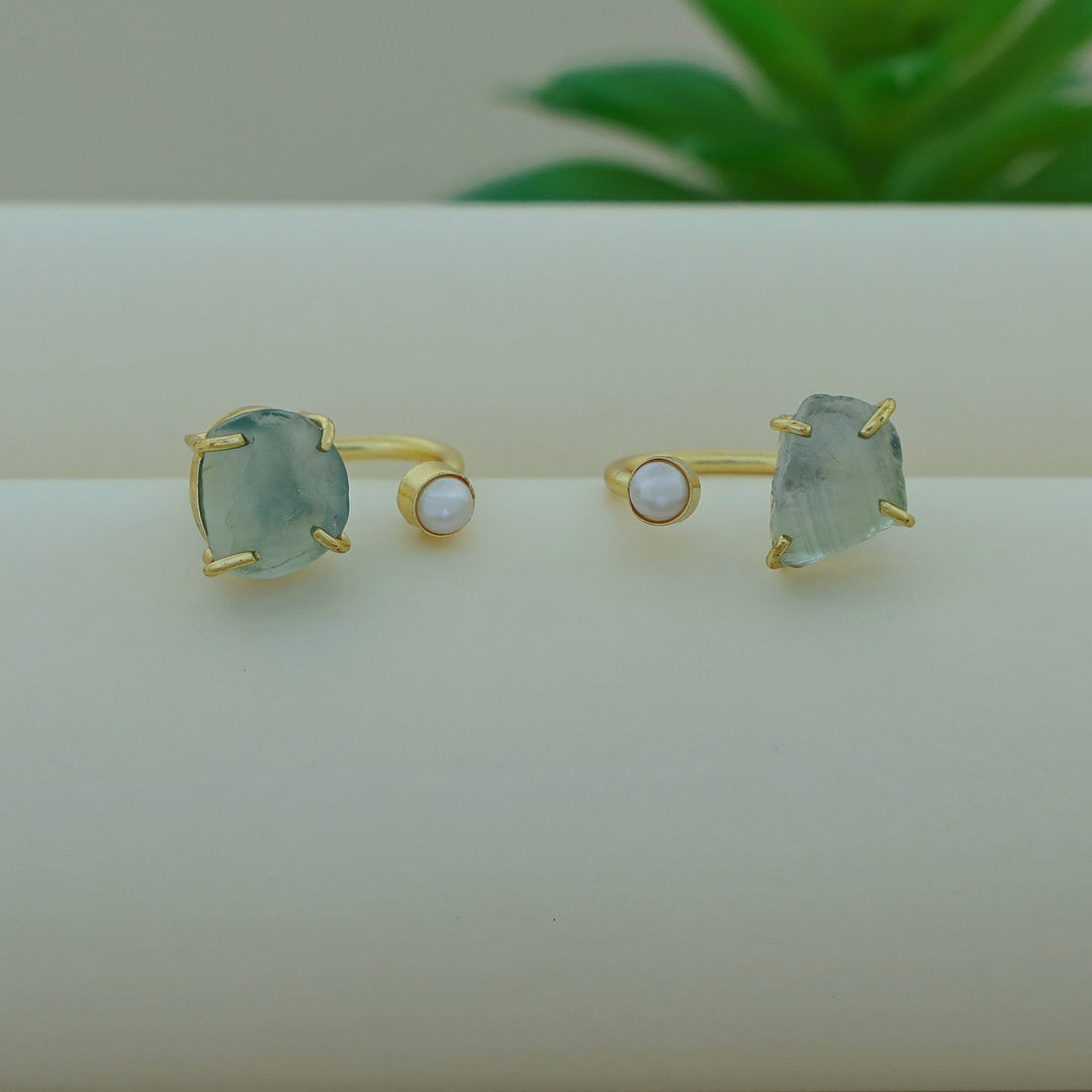 Ena Dyed Stone Plus Mini Pearl Ring