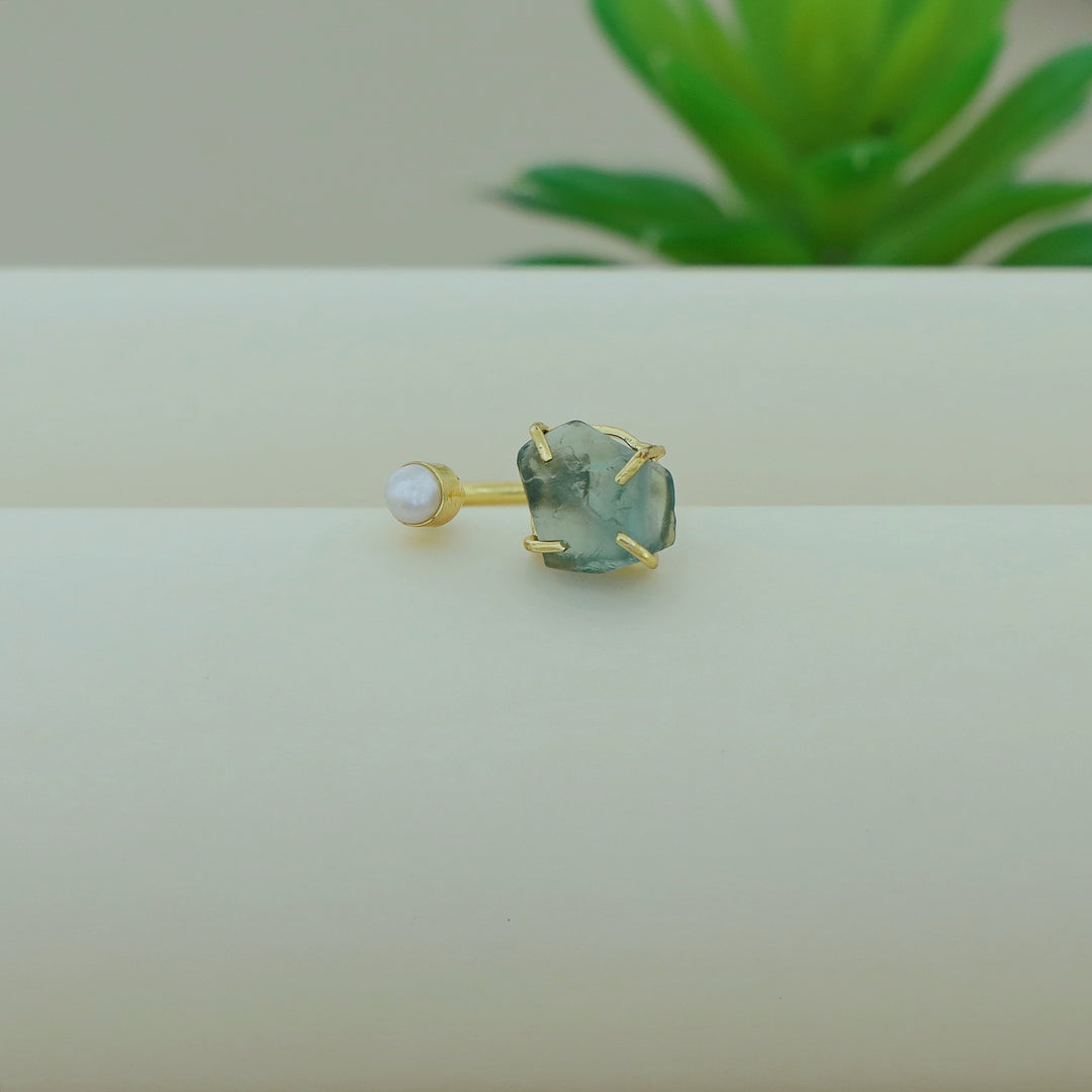 Ena Dyed Stone Plus Mini Pearl Ring