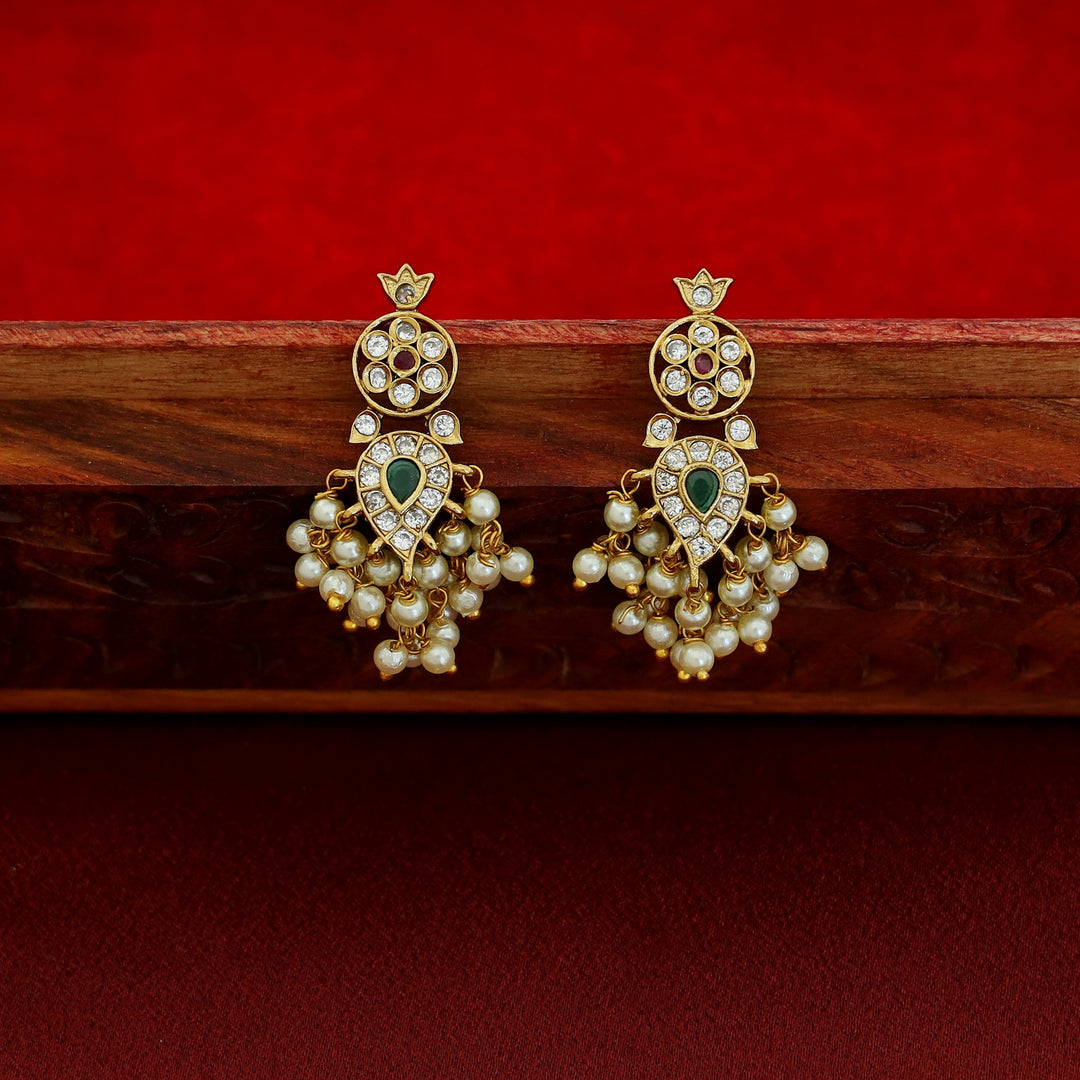 Premium Akanshi Pearl Bridal Long Neckpiece With Earring