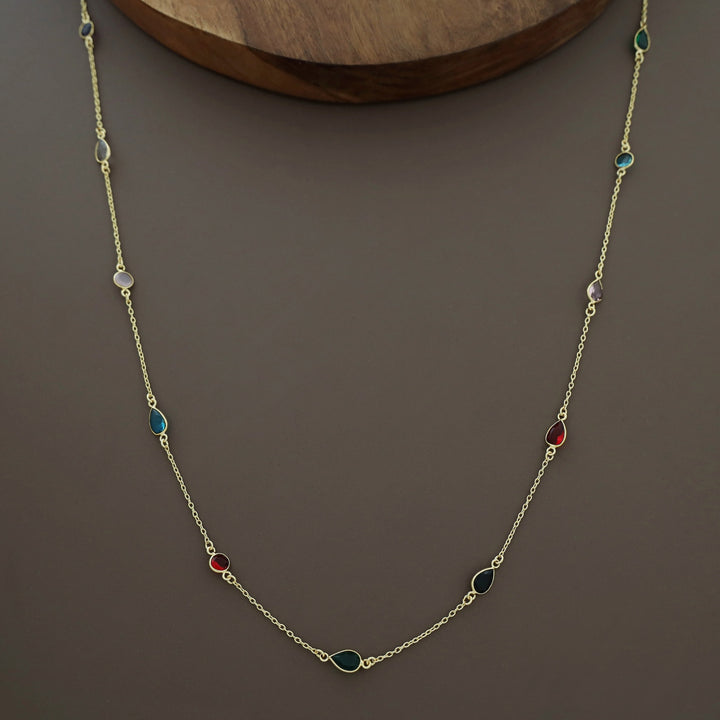 11 Stone Multicolour Long Chain