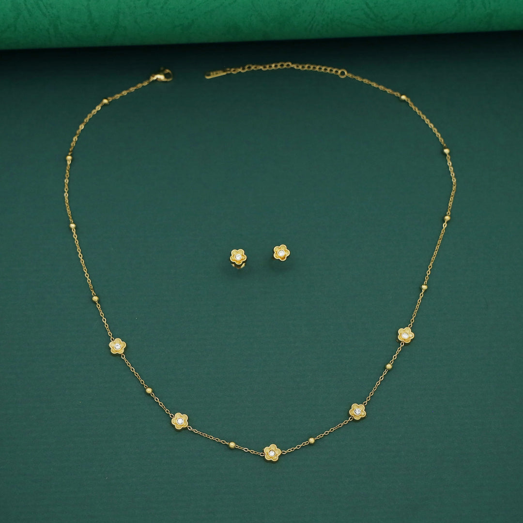 Diancie Golden Ball + Flower Neckpiece with Stud