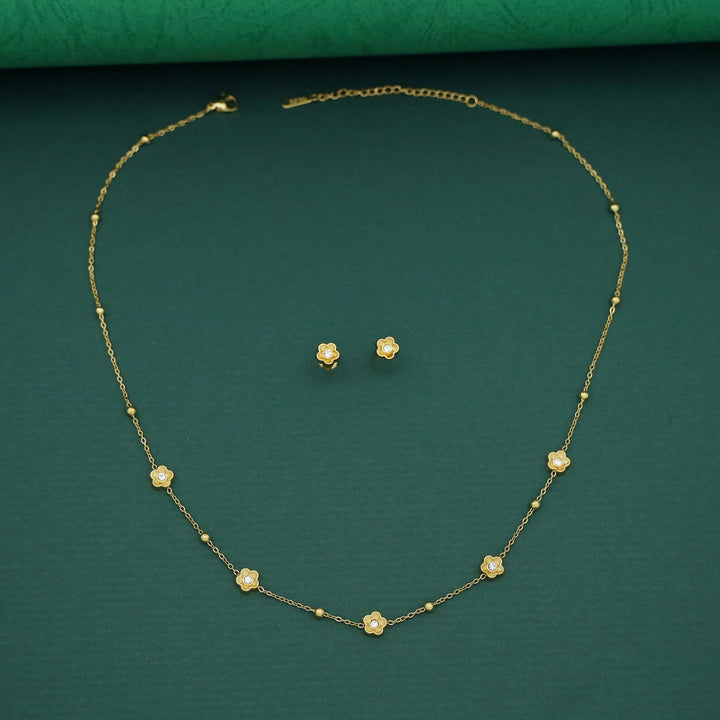 Diancie Golden Ball + Flower Neckpiece with Stud