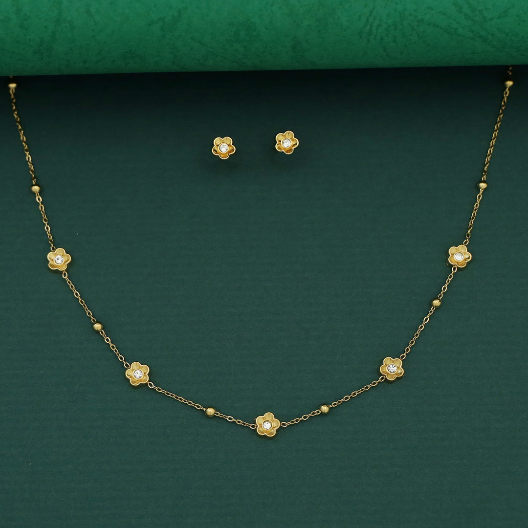 Diancie Golden Ball + Flower Neckpiece with Stud