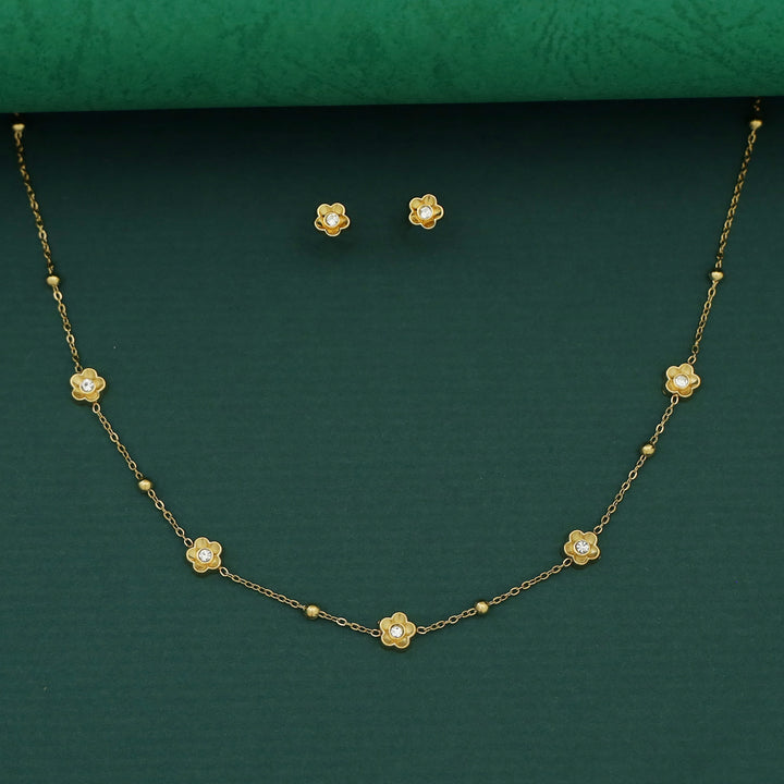 Diancie Golden Ball + Flower Neckpiece with Stud