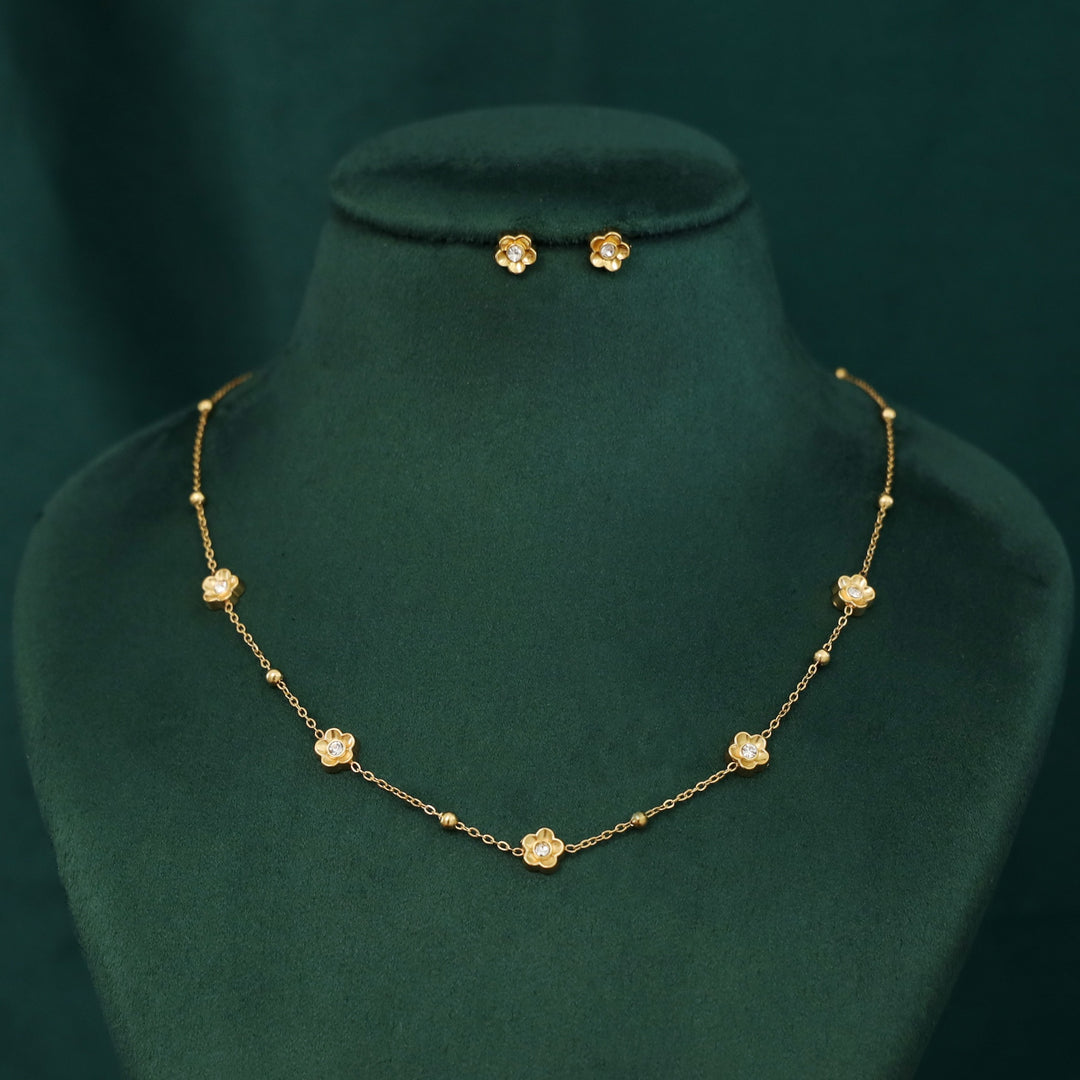 Diancie Golden Ball + Flower Neckpiece with Stud