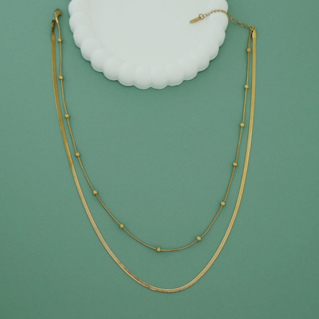 Macceline 2 layer Golden Ball Neckpiece