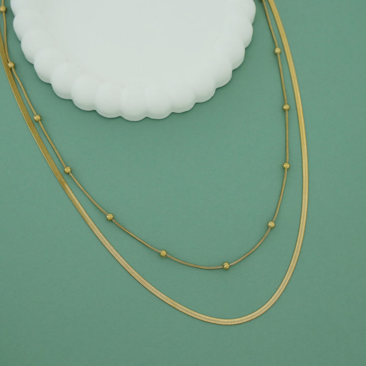 Macceline 2 layer Golden Ball Neckpiece