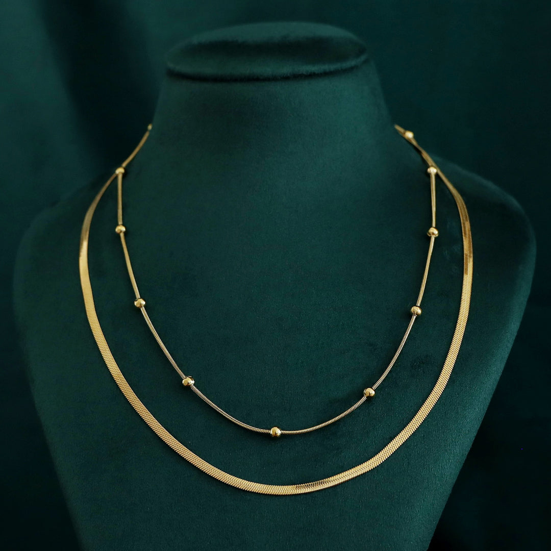 Macceline 2 layer Golden Ball Neckpiece