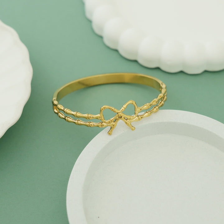 Olive 2 Layer Golden Bow Openable Bangle