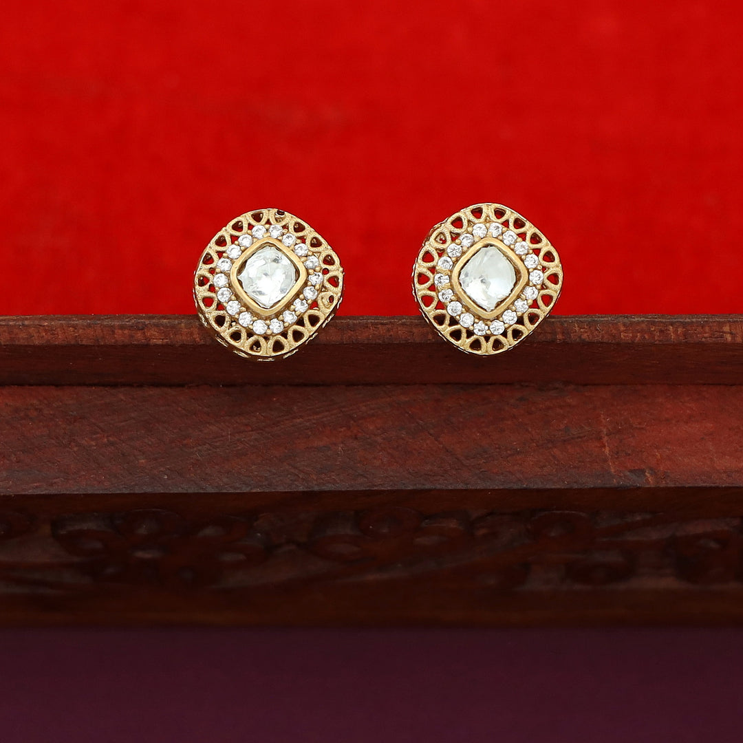 Premium Mini 2 Layer Jadau Kundan Circle Neckpiece With Earring