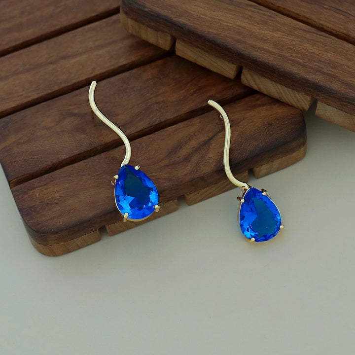 Afra Curvy Glossy Drop Earring