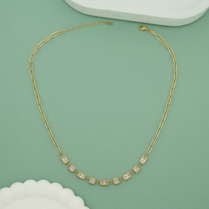 Noelle Square + Rectangle Stone Neckpiece