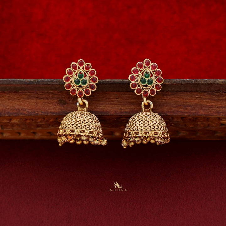 Lasya Peacock Ball Pendant Long Neckpiece With Earring