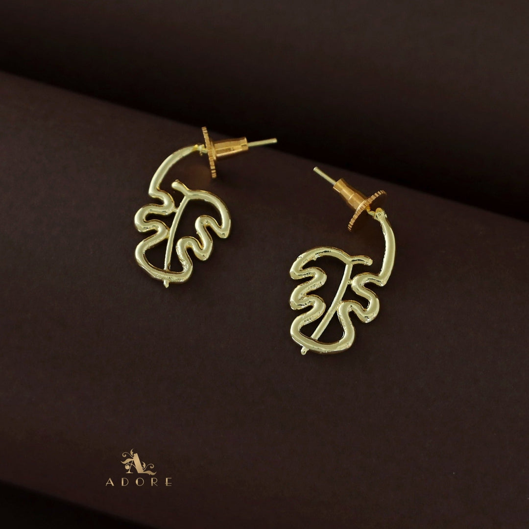 Elmy Golden Curly Leafy Earring