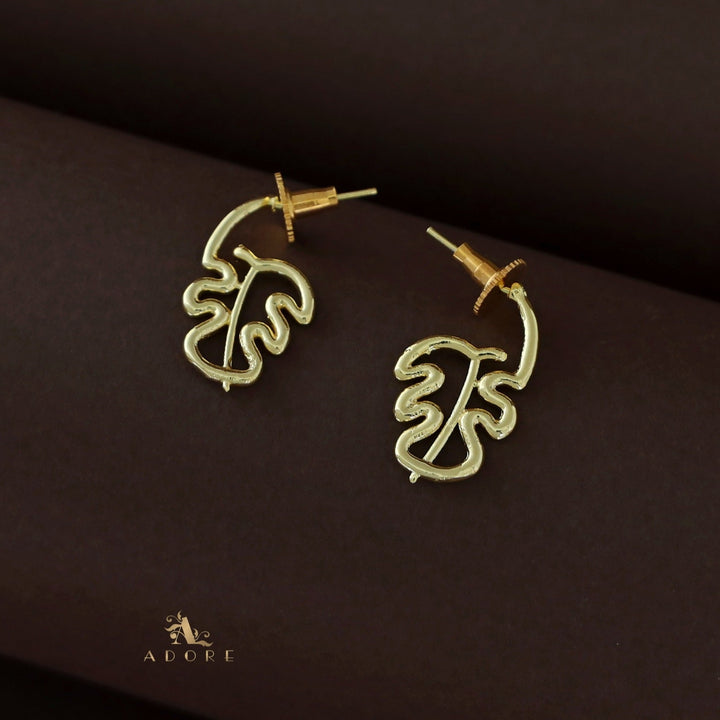 Elmy Golden Curly Leafy Earring