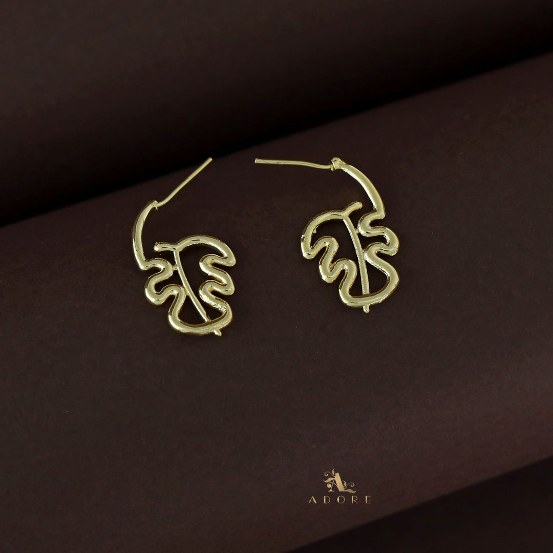 Elmy Golden Curly Leafy Earring