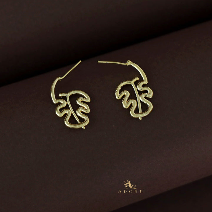 Elmy Golden Curly Leafy Earring