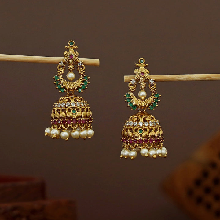 Samiksha Pearl Beaded Jhumka